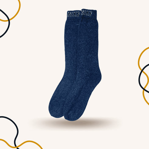 Winter Working Crew socks Blue - SOXO #1 Imported Socks Brand in Pakistan